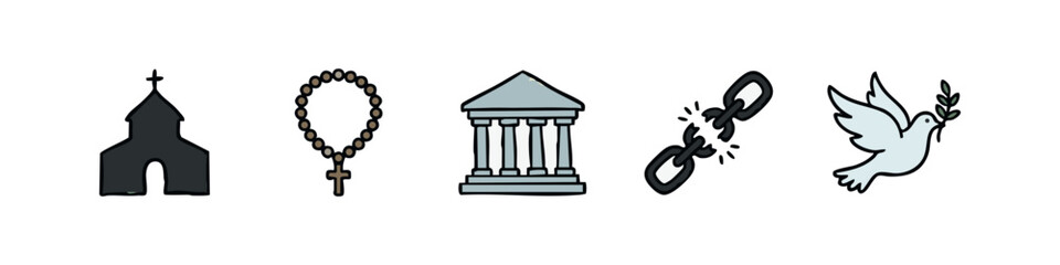 Obraz premium Peace Religion and Architectural Symbol Icons