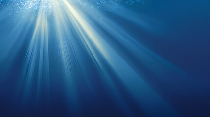 Obraz premium Background with blue rays of light, shimmering sunbeams and soft glow effect.