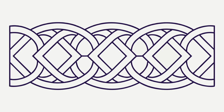 Purple celtic knot with diamonds and interlocking circles