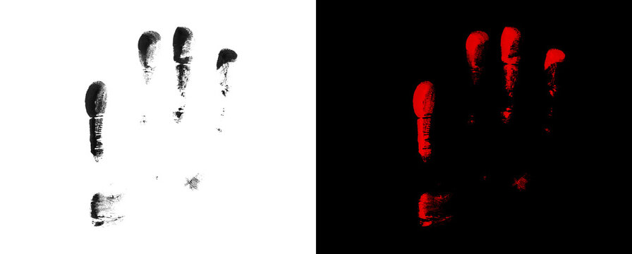 Textured finger tips and palm print marks for horror design projects.