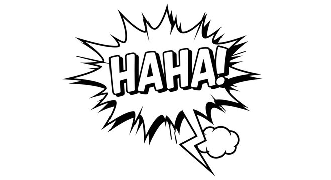 Comic Book Style "HAHA!" Speech Bubble - Laughter, Humor, Fun, Expressive