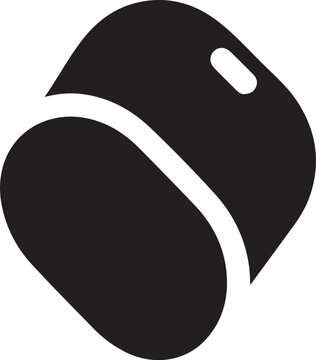 A black and white computer mouse on a white background