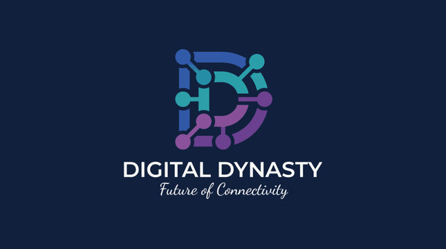 This dynamic logo illustrates connectivity with its geometric design and vibrant colors, representing the future of digital technology and modern communication.