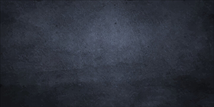 Dark blue grunge wall texture with a vintage black chalkboard surface and blank old paper pattern for a dark grey textured backdrop design