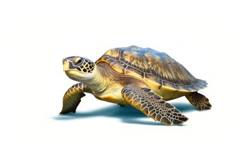 Obraz premium Sea turtle reptile animal white background.