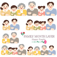 Naklejka premium FAMILY MONTH LAYER