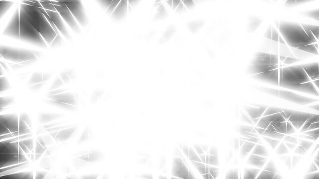 High quality 3d white star particles explosion with realistic light beams, glowing sparks and celestial smoke trails on black, for cinematic video editors and visual effects artists. 4k video