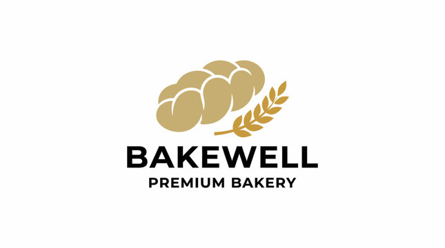 This charming logo design showcases a loaf of bread and a wheat stalk, embodying qualities of warmth, sustainability, and premium quality in bakery branding.