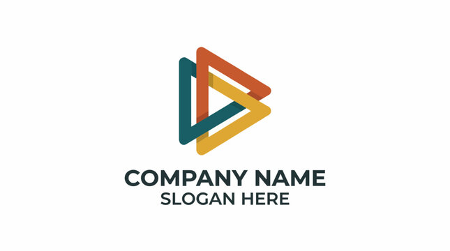 This logo features interlocking triangles in vibrant colors, a contemporary design reflecting connection and teamwork, suitable for creative agencies or tech companies looking to innovate.