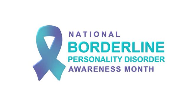 National borderline personality disorder awareness month text animation. Ideal for mental health advocacy materials, social media posts, and education resources.