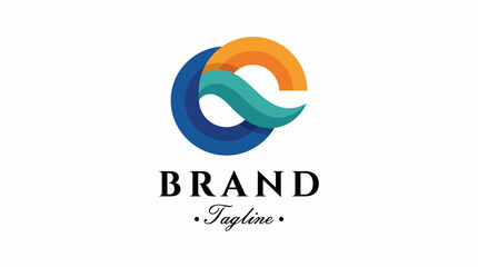 Fototapeta premium This image features a modern logo design combining vibrant colors and abstract shapes, ideal for branding and identity purposes in various industries.