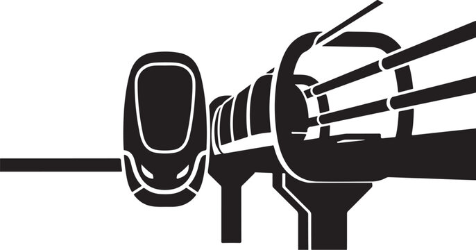 Monochrome cable car, tramway, transportation icon, urban transit