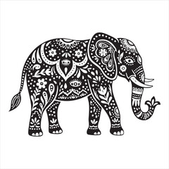 Fototapeta premium Ornate Mandala Elephant Vector illustration boho tribal style