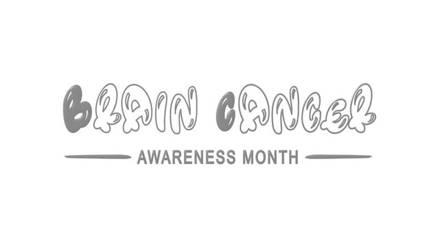 Brain cancer awareness month text animation. Suitable for health awareness campaigns, social media graphics, and informational posters.