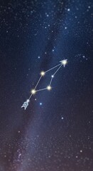 Naklejka premium Constellation Sagittarius in the Night Sky.