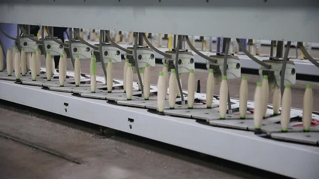 A rotating mechanical device in the spinning mill