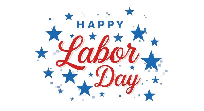 Happy labor day celebrating american workers with patriotic stars a festive lobar day image