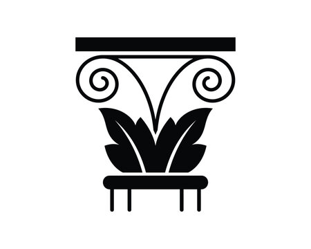 Architectural Column Capital Icon Silhouette