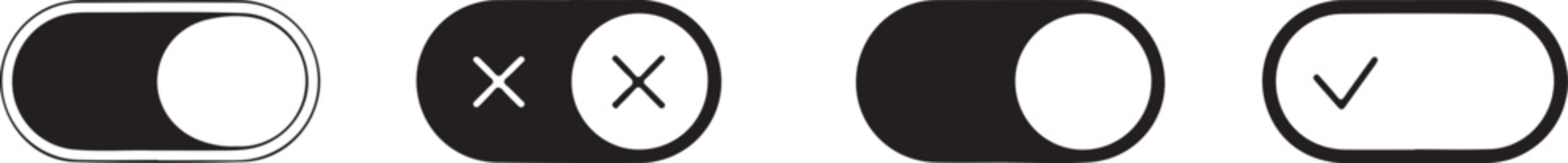 toggle switch icon set for user interface on off states vector pack