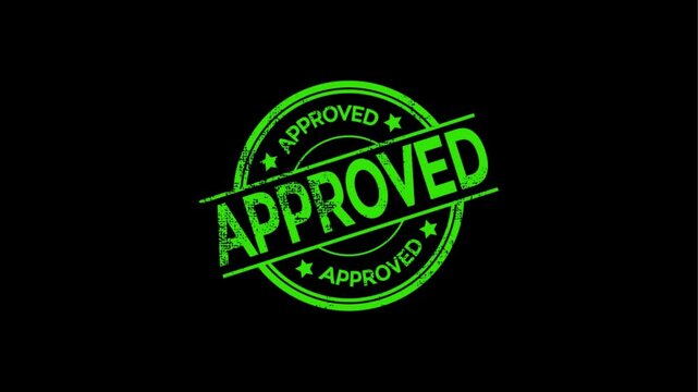 Approved stamp on a green background