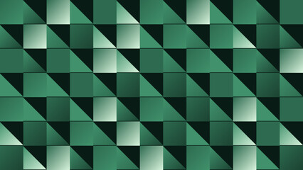 Obraz premium Green Abstract Geometric Triangle and Square Pattern Vector Illustration