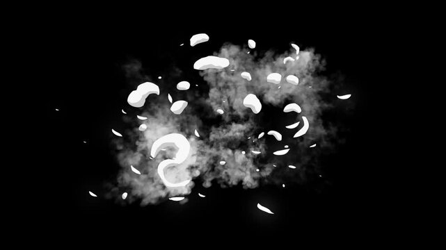 Flash smoke puff explosion, cartoon 2d hand drawn smoke burst elements, anime spark energy blast, shiny light fx, motion graphics on black screen background 4k