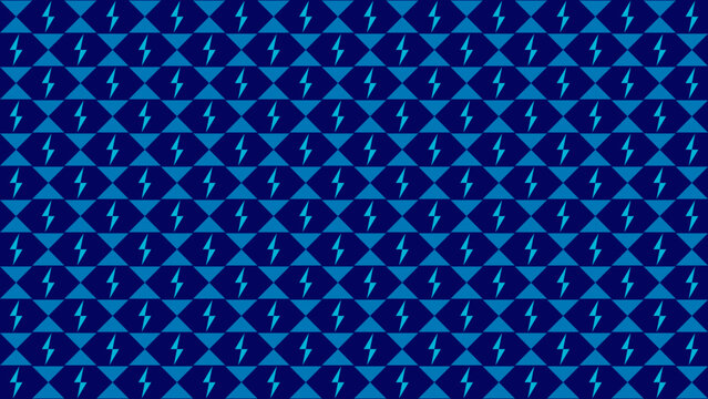 Seamless Blue Lightning Bolt Pattern with Geometric Triangles