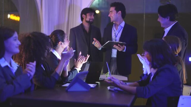 Cyber security expert managing digital safeguard protocols inside a sophisticated dark workspace hub with immersive neon blue monitor glow and professional cinematic lighting effects during ni...