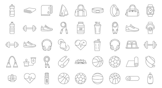 Fitness icons for healthy lifestyle.