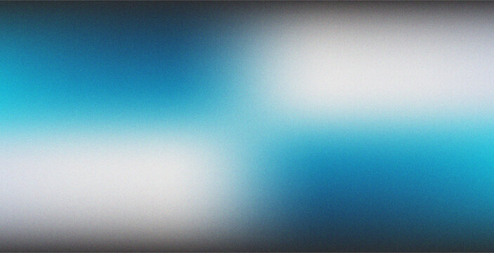Abstract Grainy Gradient Background with Blue and White Blurred Texture and Retro Noise Effect