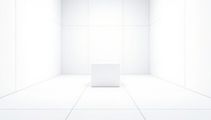 Fototapeta premium minimalist blank white paper sheet on light grid background mockup for design presentation