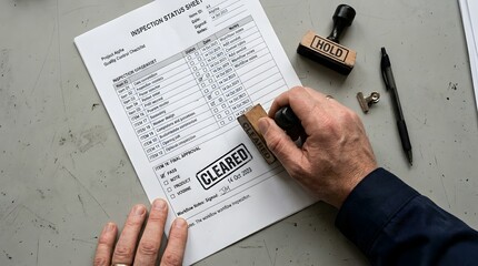 Naklejka premium paper with hold cleared stamp marks