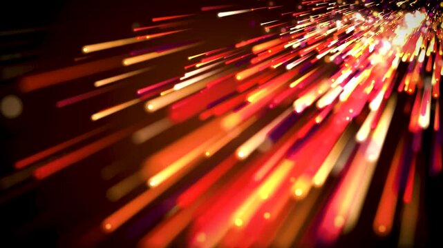 Abstract animated background with falling comets