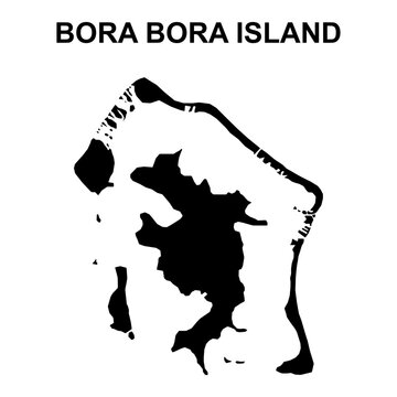 Bora bora island map symbol shape, travel web flat concept icon vector illustration .