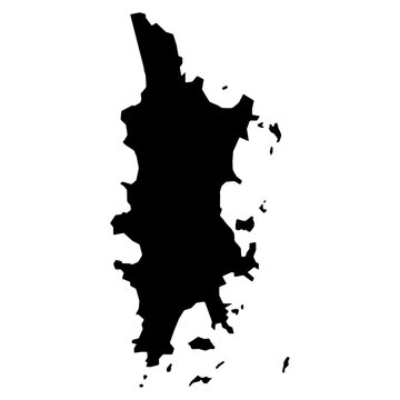 Phuket island map symbol shape, travel web flat concept icon vector illustration .