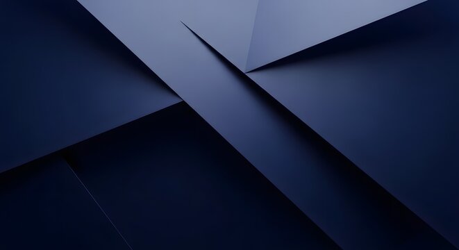 Abstract dark blue geometric background with diagonal lines and shadow effects