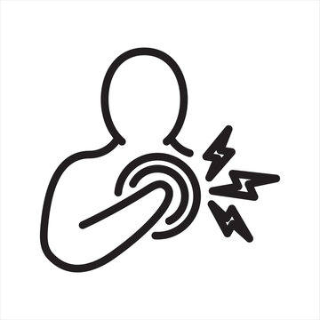 Chest Tightness Line Icon - Anxiety Physical Symptom