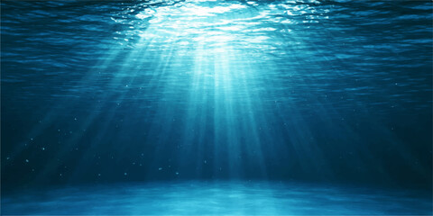 Underwater world loop background with sun rays and deep ocean light © suriyaakter