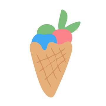 ice cream dessert hand drawn vector illustration