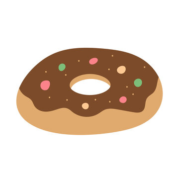 glazed donut dessert hand drawn vector illustration