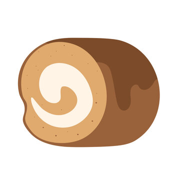 swiss roll dessert hand drawn vector illustration