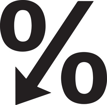 Percent Arrow Down Discount Sale Vector Icon