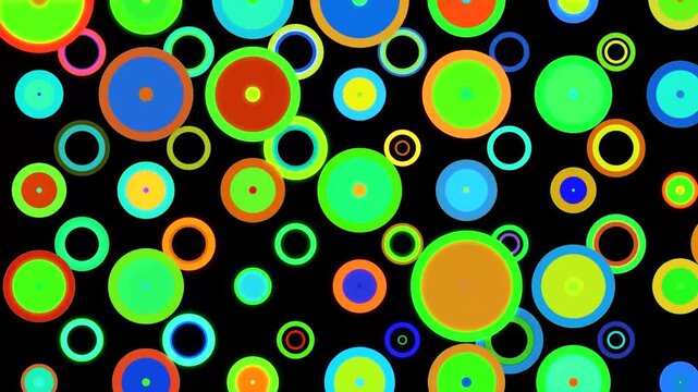 Abstract animated circles of different colors and sizes