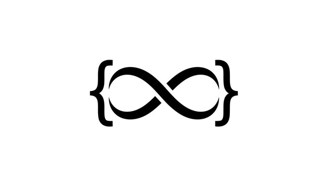 Infinity symbol with curly braces.