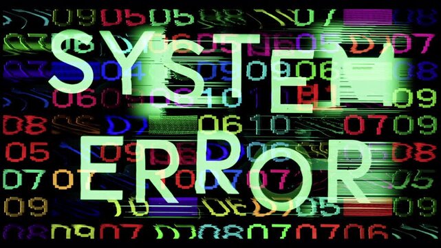 glitching text with words system error