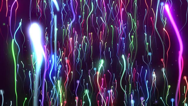 Animated background of ribbons rising upwards