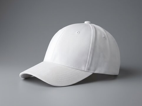 Baseball cap, white cotton, blank hat, plain design, fashion accessory