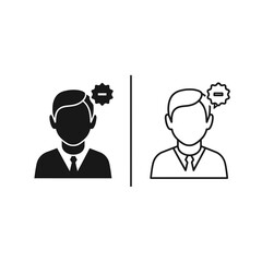 Fototapeta premium Businessman user profile icon with negative status symbol businessman negative business settings