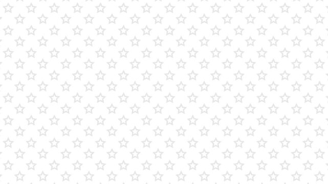 Aesthetic light grey stars subtly arranged in a uniform repetitive pattern across a bright white canvas, offering a versatile serene background design