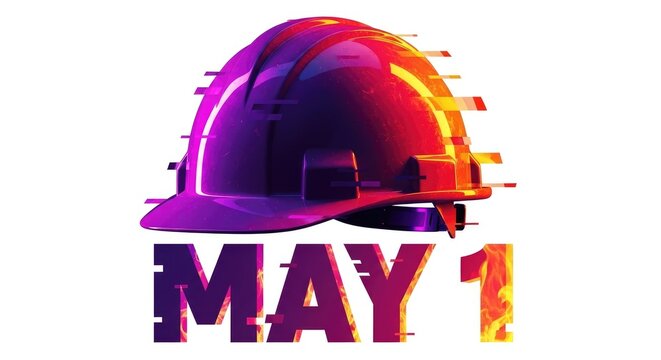 Celebrating labor day honoring workers with a construction helmet and may day symbolism